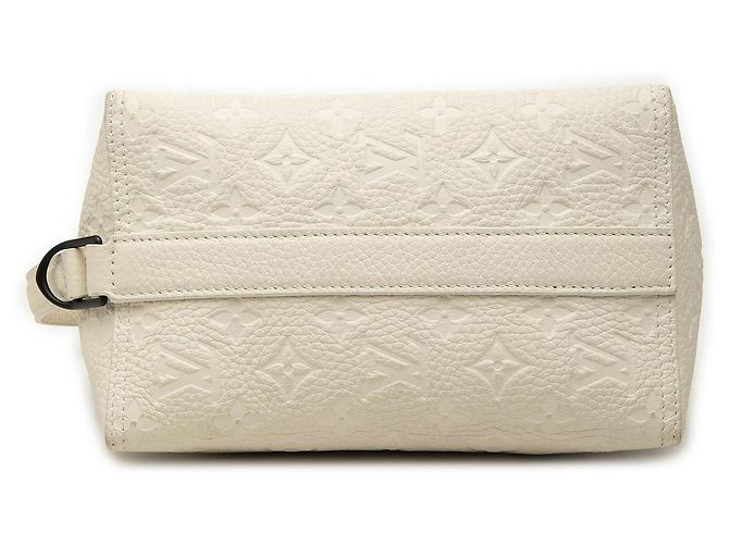 Borsa Messenger Satchel Triangle Louis Vuitton Monogram Empreinte Bianca Bianco - vista 3