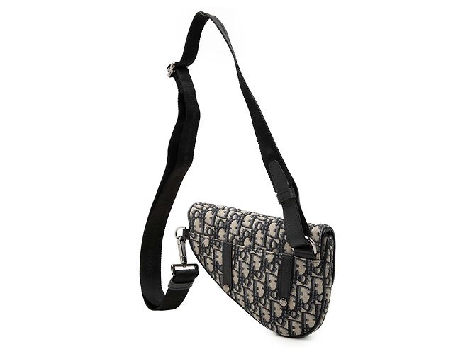 Bolso de cintura Dior Mini Oblique Canvas Saddle azul - vista 2