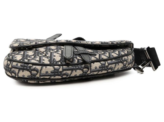 Bolso de cintura Dior Mini Oblique Canvas Saddle azul - vista 3