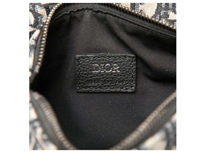 Bolso de cintura Dior Mini Oblique Canvas Saddle azul - vista 5