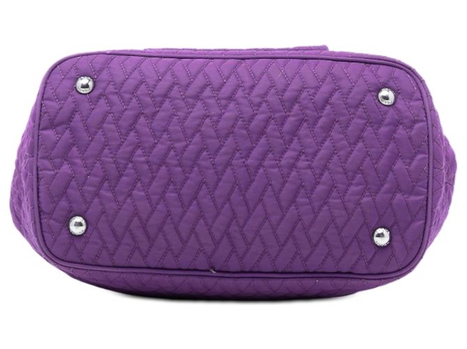 Borsa Tote con catena Prada Impuntu Tessuto viola Porpora - vista 3