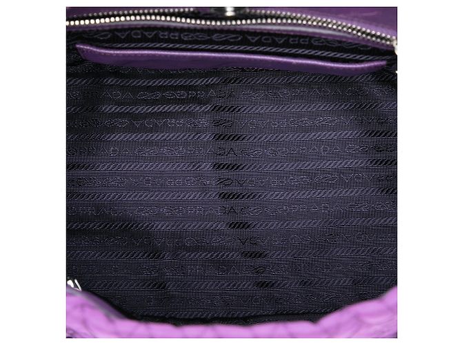 Borsa Tote con catena Prada Impuntu Tessuto viola Porpora - vista 4