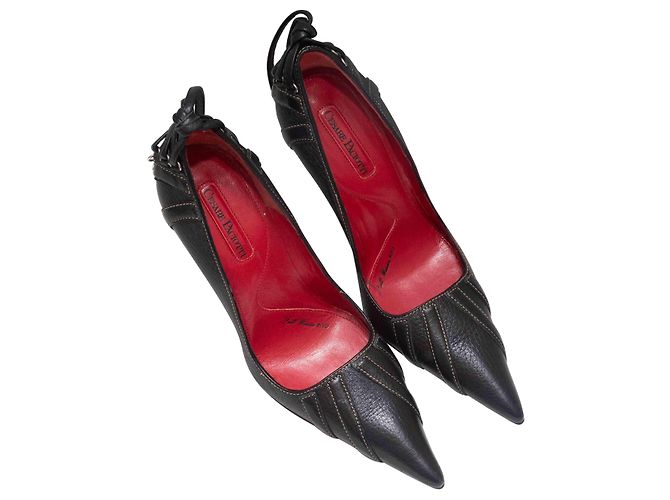 Décolleté a punta con lacci sul retro neri Cesare Paciotti Taglia 35 Nero - vista 2