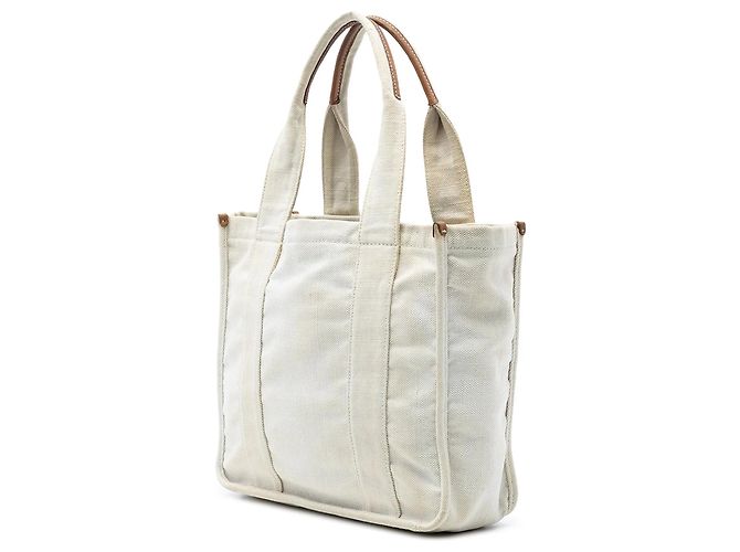 Weißer Prada Canapa Canvas Tote - Ansicht 2
