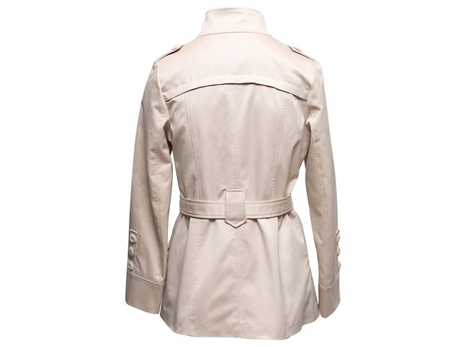 Cream Max Mara Wool-Blend Double-Breasted Coat Size US M Beige - view 4