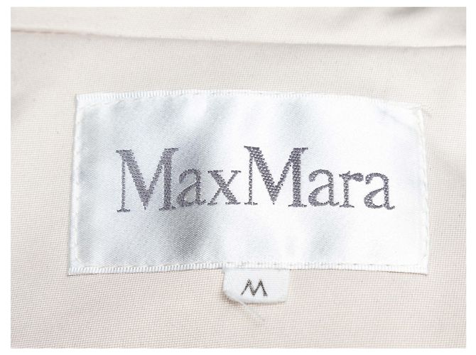 Cream Max Mara Wool-Blend Double-Breasted Coat Size US M Beige - view 6