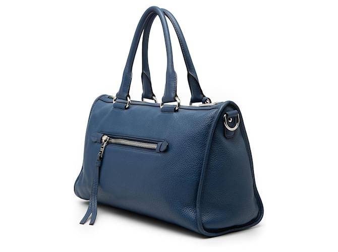 Borsa blu Prada Vitello Phenix Zip Top Satchel - vista 2
