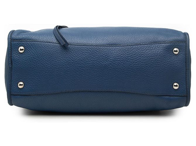 Borsa blu Prada Vitello Phenix Zip Top Satchel - vista 3