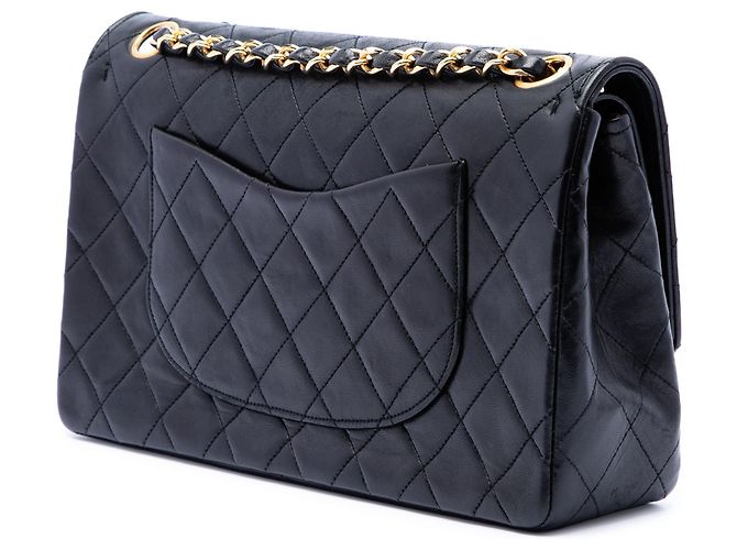 Borsa a tracolla Chanel Medium CC Quilted Lambskin Double Flap Nera Nero - vista 2