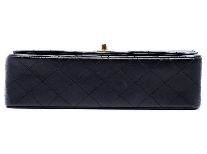 Borsa a tracolla Chanel Medium CC Quilted Lambskin Double Flap Nera Nero - vista 3