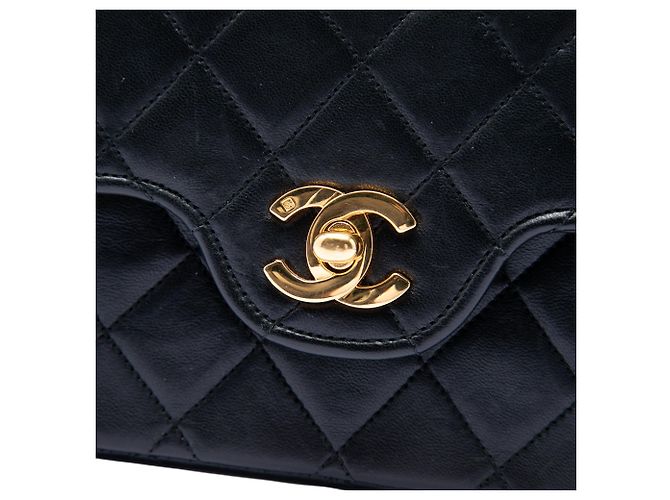 Borsa a tracolla Chanel Medium CC Quilted Lambskin Double Flap Nera Nero - vista 5