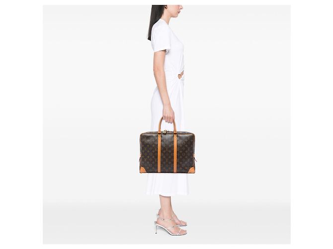 Borsa Business Louis Vuitton Monogram Porte Documents Voyage Marrone - vista 5