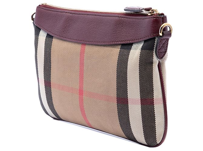 Borsa a tracolla Peyton in tela House Check marrone Burberry - vista 2