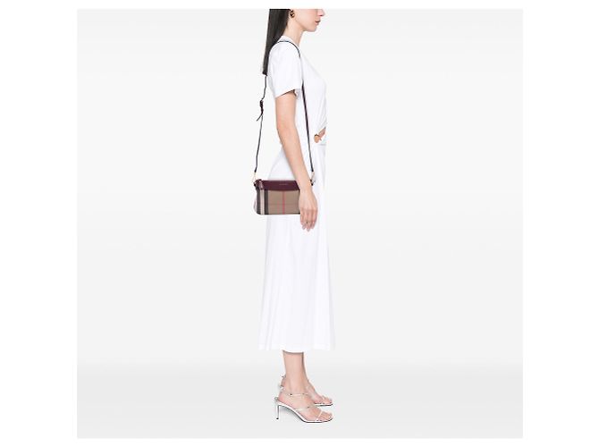 Borsa a tracolla Peyton in tela House Check marrone Burberry - vista 6