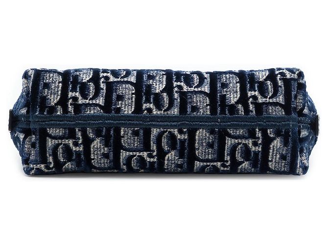 Pochette cosmetici Dior in velluto Oblique blu - vista 3