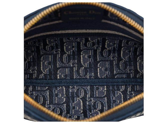 Pochette cosmetici Dior in velluto Oblique blu - vista 4