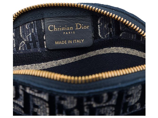 Pochette cosmetici Dior in velluto Oblique blu - vista 5