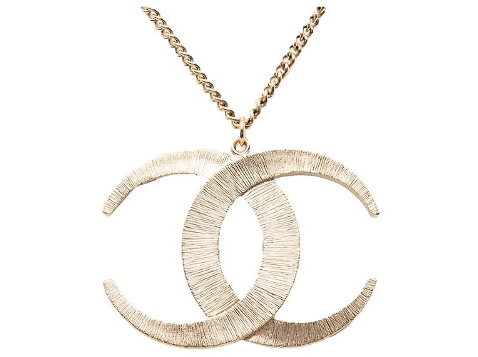 Collana con pendente luna strass placcato oro Gold Chanel CC D'oro - vista 2