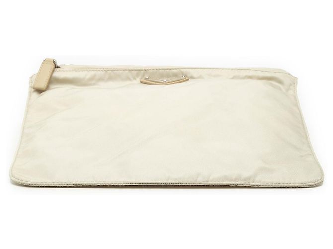 Borsa a tracolla Tessuto Prada con zip beige - vista 3