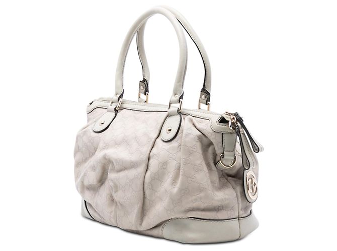 Borsa Gucci Guccissima Sukey bianca Bianco - vista 2