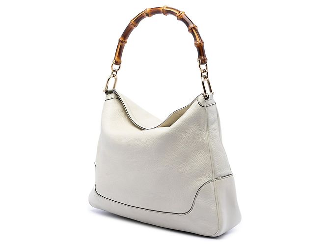 Borsa Diana in pelle di vitello e bambù bianco Gucci - vista 2