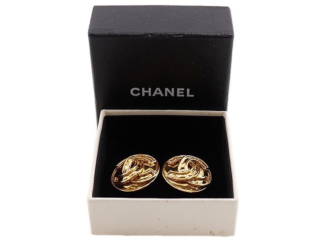 Orecchini a clip rotondi Chanel CC placcati oro D'oro - vista 11