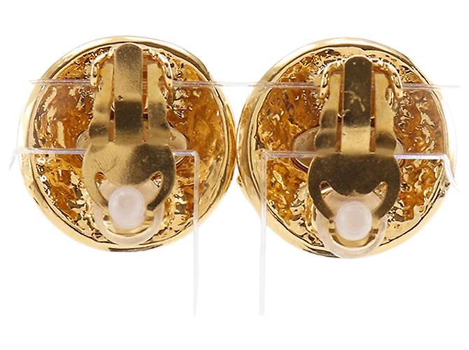 Orecchini a clip rotondi Chanel CC placcati oro D'oro - vista 2
