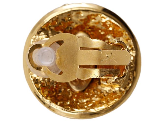 Orecchini a clip rotondi Chanel CC placcati oro D'oro - vista 4