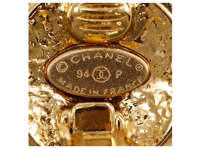 Orecchini a clip rotondi Chanel CC placcati oro D'oro - vista 8