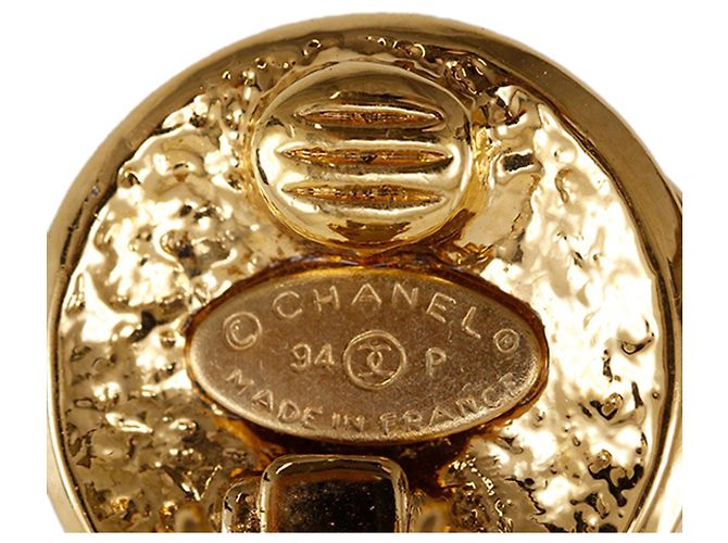 Orecchini a clip rotondi Chanel CC placcati oro D'oro - vista 9