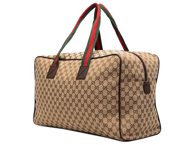 Borsa da viaggio Gucci GG Canvas Web beige - vista 2
