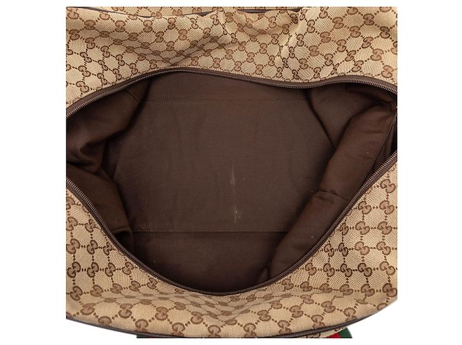 Borsa da viaggio Gucci GG Canvas Web beige - vista 4