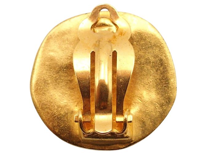 Orecchini a cerchio Chanel CC placcati oro D'oro - vista 4