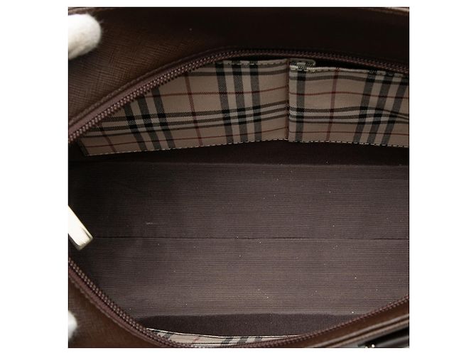 Tote in pelle marrone Burberry - vista 4