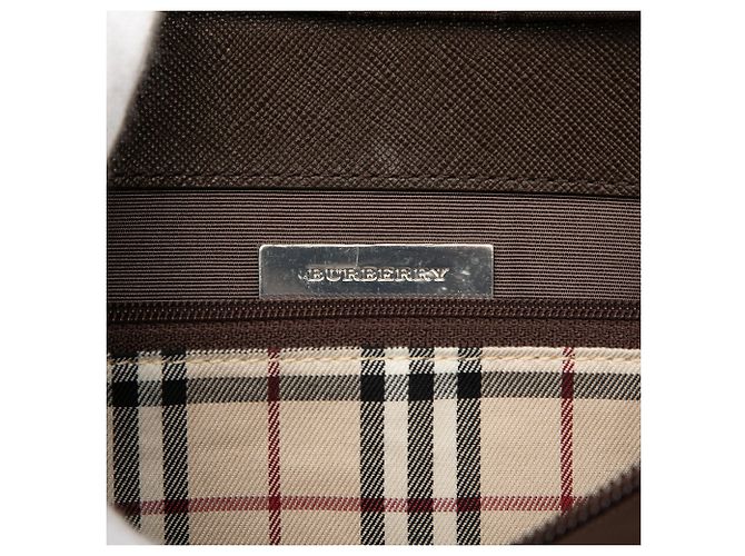Tote in pelle marrone Burberry - vista 5