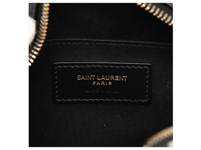 Saint Laurent Black Chevron Kalbsleder Polka Dot Round Vinyle Camera Bag Schwarz - Ansicht 5