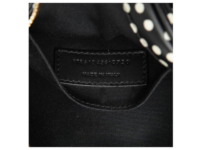 Saint Laurent Black Chevron Kalbsleder Polka Dot Round Vinyle Camera Bag Schwarz - Ansicht 6
