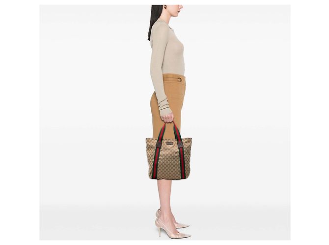 Tote Gucci GG Canvas Web beige - vista 8