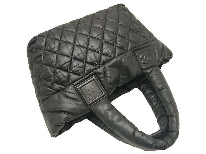 Tote Coco Cocoon in nylon trapuntato nero Chanel Small - vista 2
