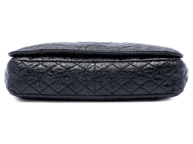 Borsa a tracolla Chanel Medium in vinile nero Rock and Chain - vista 3