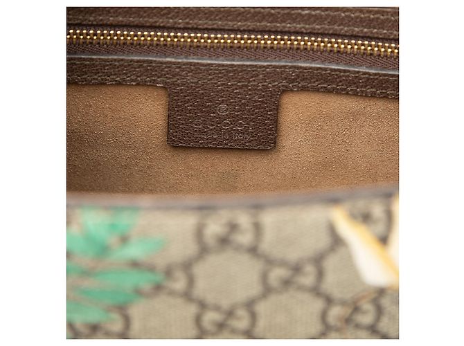 Borsa Gucci Small GG Supreme Tian Padlock Beige - vista 5