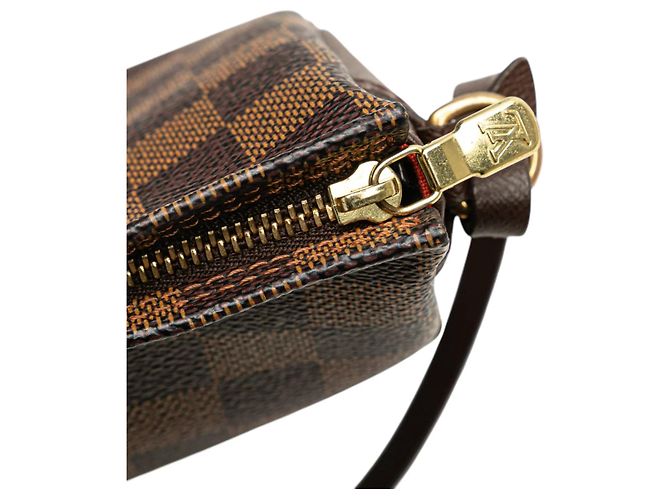 Pochette Trousse Louis Vuitton Damier Ebene Marrone - vista 10