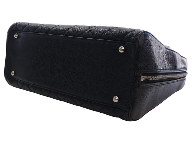 Borsa Bowler Chanel CC in Caviar Trapuntato Nero - vista 12