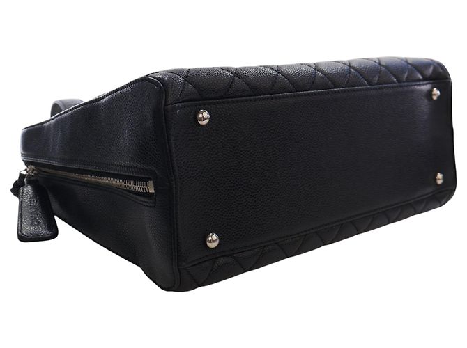 Borsa Bowler Chanel CC in Caviar Trapuntato Nero - vista 13