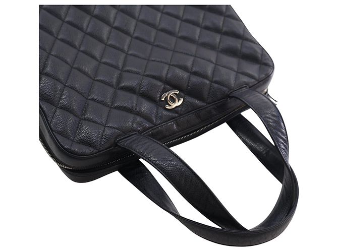 Borsa Bowler Chanel CC in Caviar Trapuntato Nero - vista 14