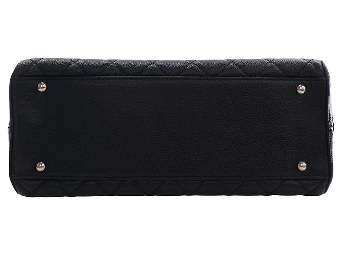Borsa Bowler Chanel CC in Caviar Trapuntato Nero - vista 5