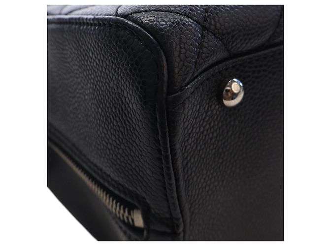 Borsa Bowler Chanel CC in Caviar Trapuntato Nero - vista 8