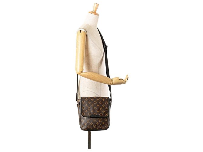 Borsa a tracolla Louis Vuitton Monogram Macassar Bass PM marrone - vista 13