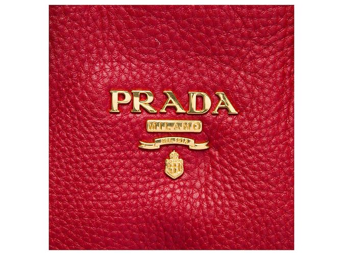 Borsa Tote Satchel Open Convertible Prada Vitello Daino Rosso - vista 5