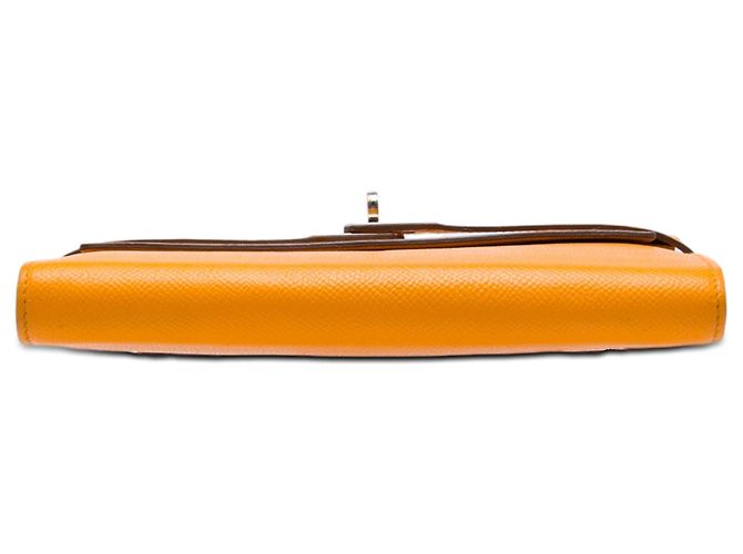 Cartera larga Kelly en Epsom naranja Hermès Carteras largas - vista 3